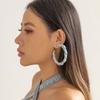 Retro Exaggerated Denim Print Earrings Stud Earrings For Women, Simple Winding Ring Earrings.