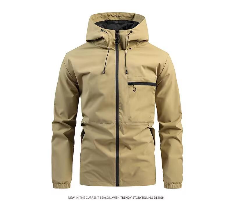 Coupe-vent imperméable à capuche pour homme: Veste décontractée polyvalente printemps/automne