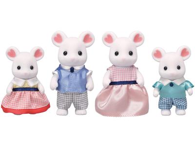 Sylvanian Families Dolls [Marshmallow Mouse Family] FS-33 ST Mark Certified Toy Dollhouse for Ages 3 and Up, Sylvanian Families, Epoch