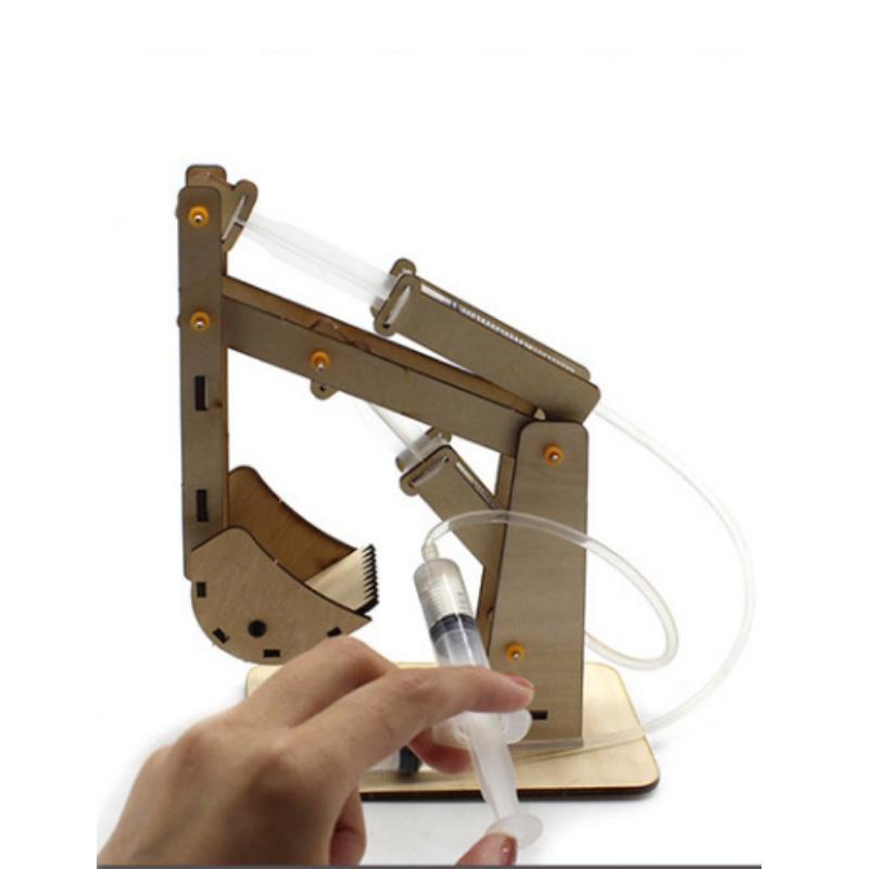 DIY Wooden Hydraulic Excavator Model, Children's Toy, Wooden Handmade Materials, Scientific Experiment, Steam Small Maker