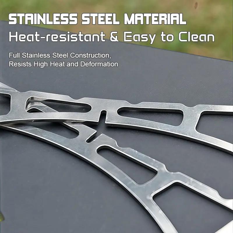 Compact Stainless Steel Steaming Rack, Foldable Cross Design Pot Stand Support for Outdoor Camping, BBQ and Home Kitchen Use