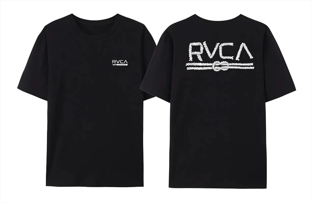 2024 FASHION New Men s Summer Printed Cotton RVCA VA T-Shirt Stunning Short Sleeve Unique Women s Casual Youth Short Sleeve S