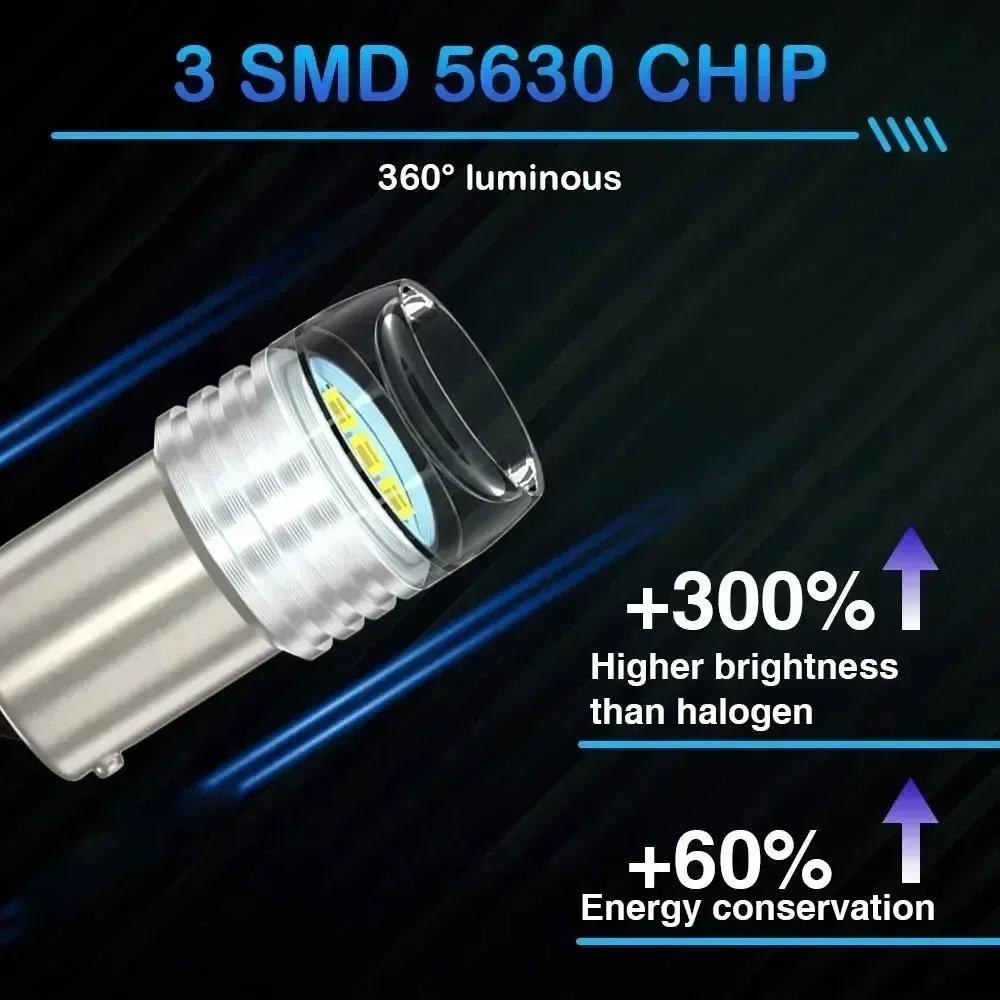 1pc Led Brake Tail Light Flash Motorcycle 12v Parking Tail Brake Bulb Signal Flashing Led Light Trunk Turn Car Reverse