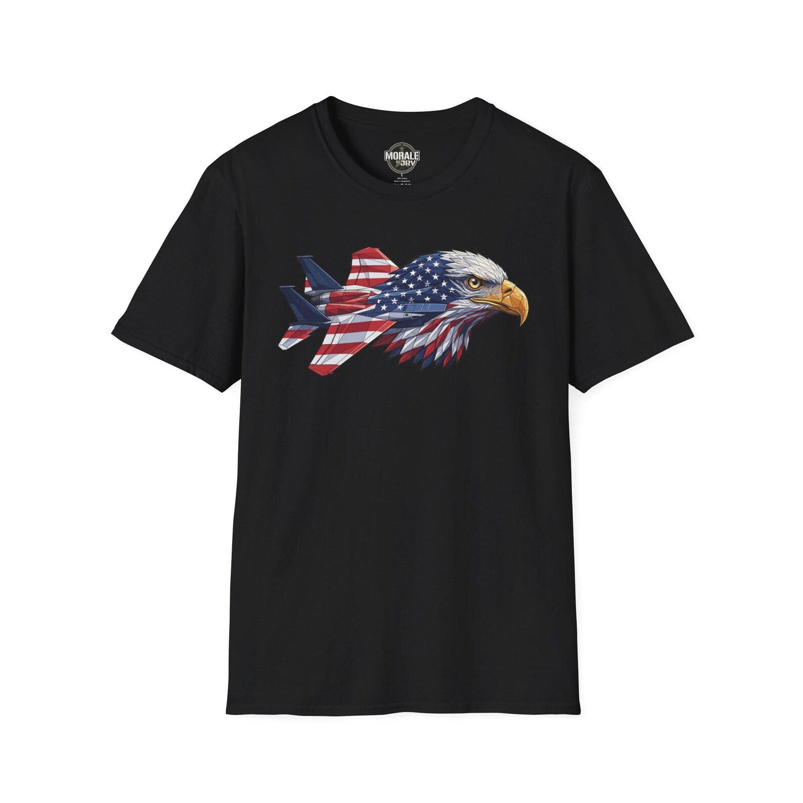 American Flag Eagle Head T-Shirt | Patriotic Bald Eagle Graphic Tee | Veteran Gift 3XL