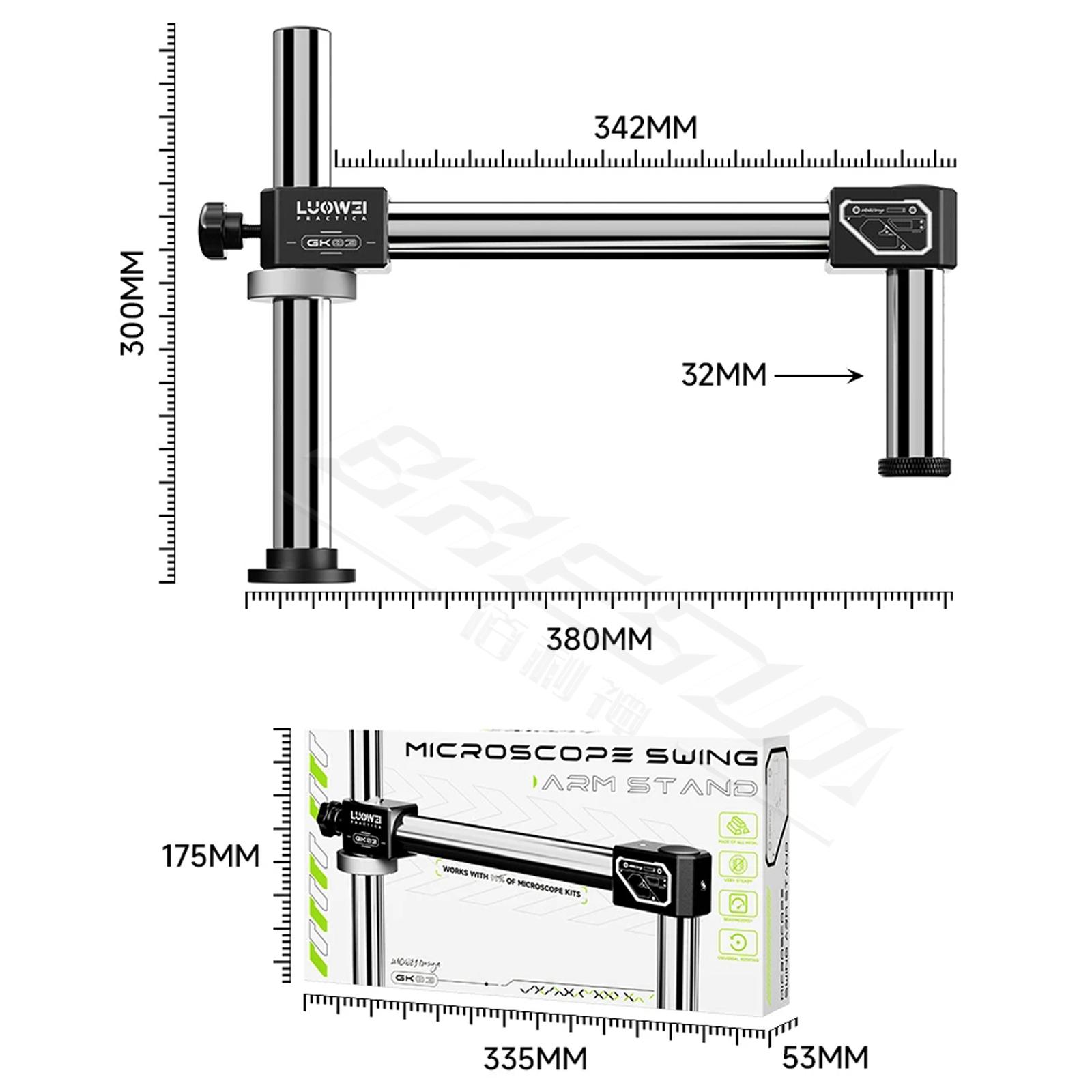 Luowei GK03 360° Rotatable Microscope Swing Arm Stand Compatible With 99% Of Microscope Bracket Stable Load-Bearing Tools Sets