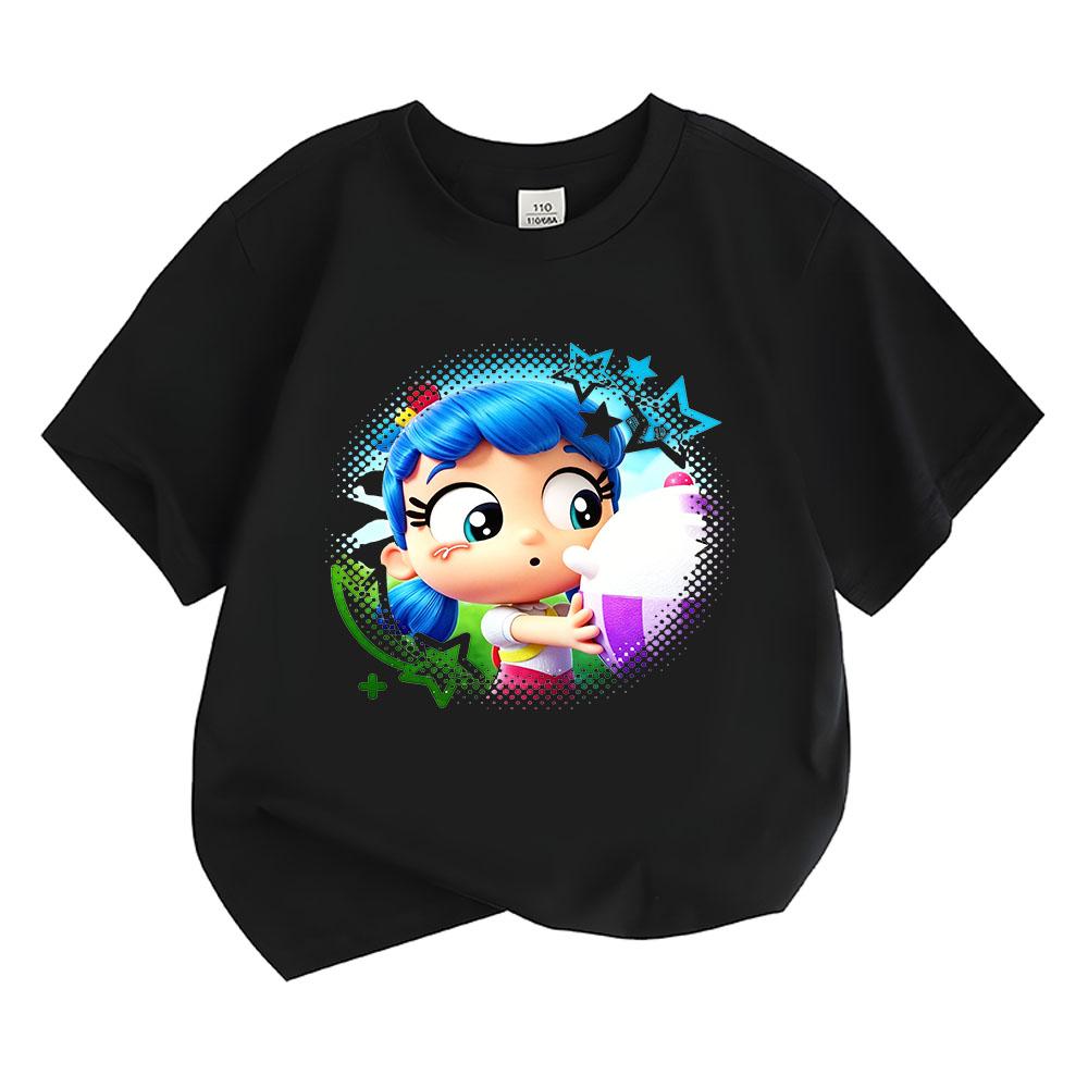 

100% Cotton True and The Rainbow Kingdom Children s T-shirt Cute Cartoon Print Kids Tops O-neck Tees High Quality Toddler Summer 100 чёрный