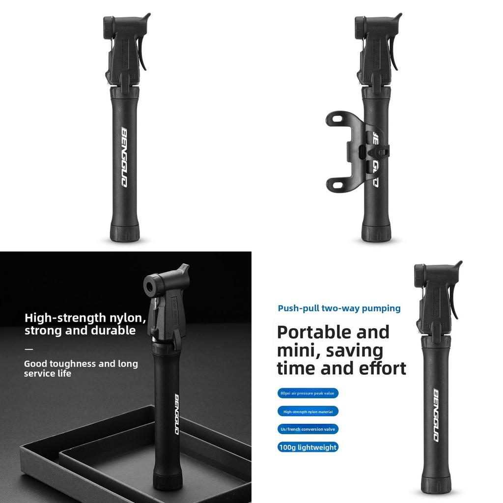 Tragbare Mini-Fahrradpumpe aus Kunststoff mit Multifunktions-Druck-/Zugadapter für Radsportbegeisterte