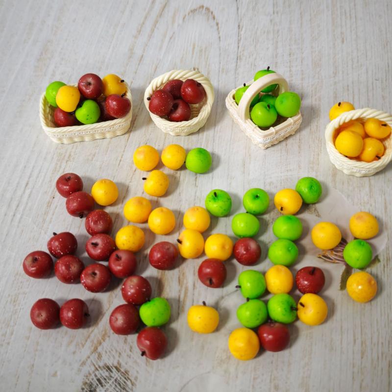 5/10Pcs Mini Simulated Little Apple Doll Accessories Toys 1/12 Dollhouse Miniature Food Play Scene Decoration