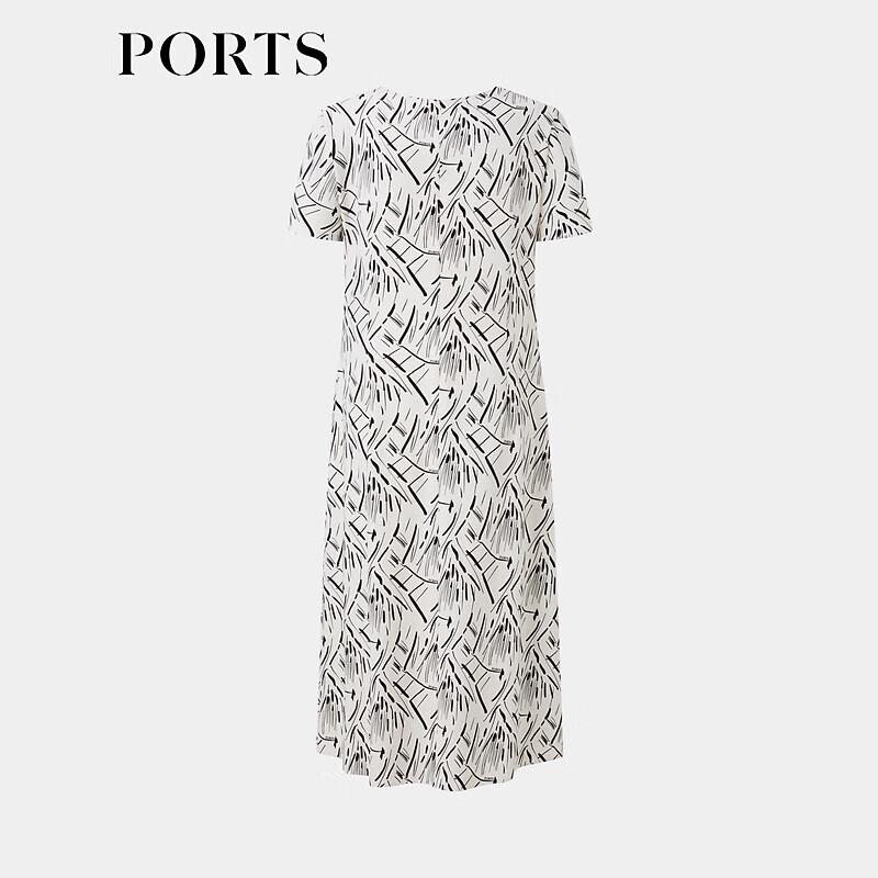 PORTS Women's Spring/Summer Pleated Waist Floral Print Dress