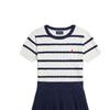 Polo Ralph Lauren SS24 Striped Color Block Round Neck Short Sleeve Dress Set Kids Dress Set CWPO2STG2U20011-100