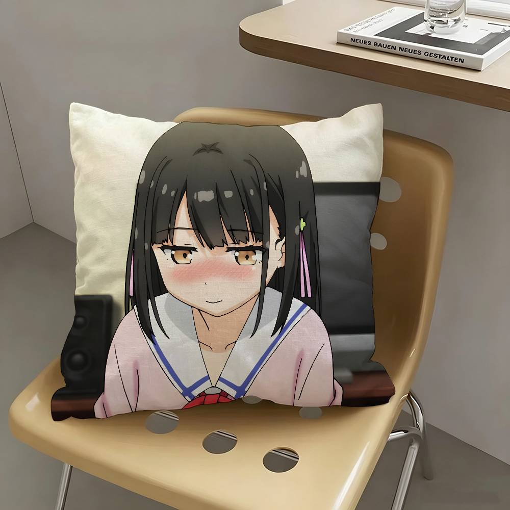 1pc Yui Hanasaka Anime Characters Pillow Case Fashion Square Pillowcase Bedroom Sofa Room Ins Decoration Leisure