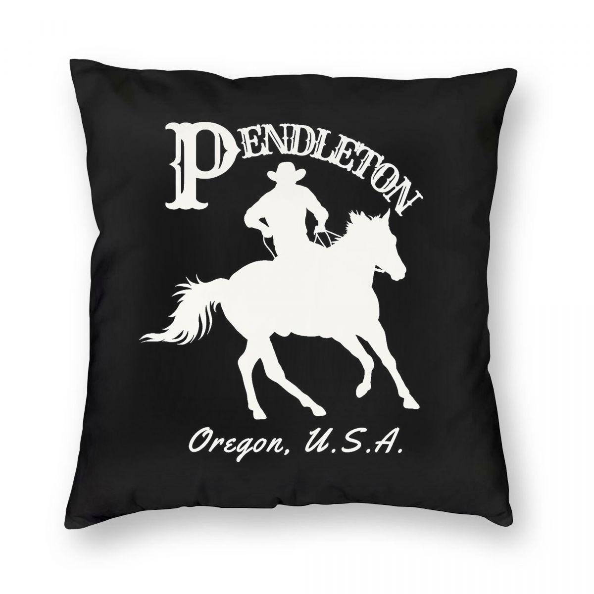 Pendleton Oregon USA Cowboy Square Pillowcase Polyester Linen Velvet Pattern Zip Decorative Pillow Case Bed Cushion Cover 30x30cm