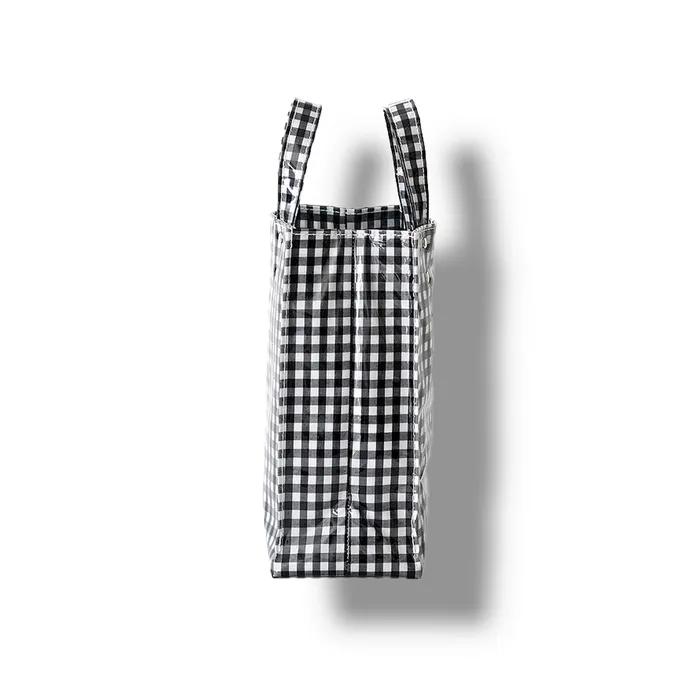 [TEMBEA] Tembea PAPER TOTE MEDIUM Paper Tote Bag Black Gingham