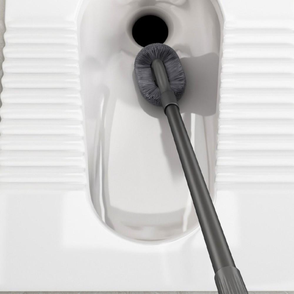 S-Shaped Wall Mounted Toilet Brush Hygienic No Punching Toilet Scrubber Carbon Steel Closestool Brush Toilet Cleaning
