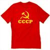 CCCP Tshirt Funny Hammer Sickle Communist Tee Ideological Thought Men Women Daily Life Shirt Bright Yellow Print Tops Cotton T