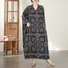 Vintage Floral Maxi Dress Plus Size Women Long Sleeve Oversize Loose Basic Spring Summer  New