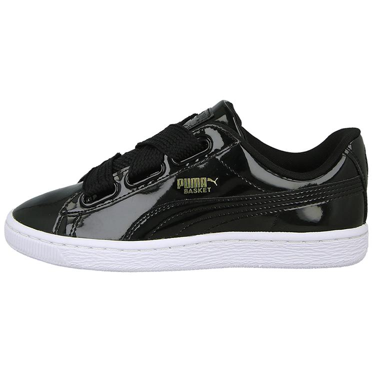 PUMA Basket Heart Patent Black Womens 363073-01 37.5 белый/чёрный