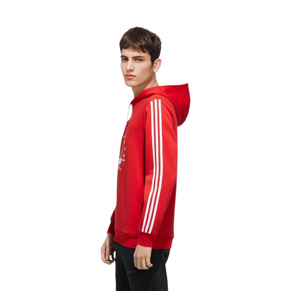 Adidas Neo X Disney Sweatshirts Men's Light Scarlet Hooded Moderate Regular GE7767