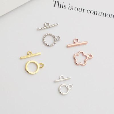 S925 Sterling Silver Flower Twist OT Clasp for DIY Bracelet/Necklace