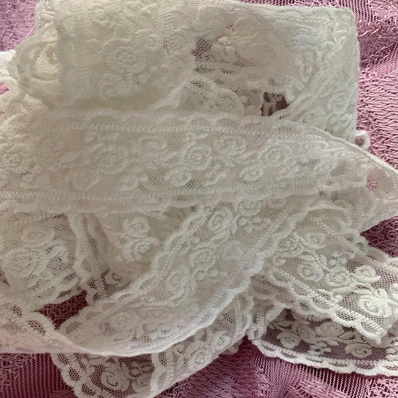 5 Yards/Lot 3,5 cm breit Qualität Baumwolle Rose Blume bestickt Rose Mesh Spitze Trim DIY Kleidung Hochzeit Kleid Kleidung Patchwork
