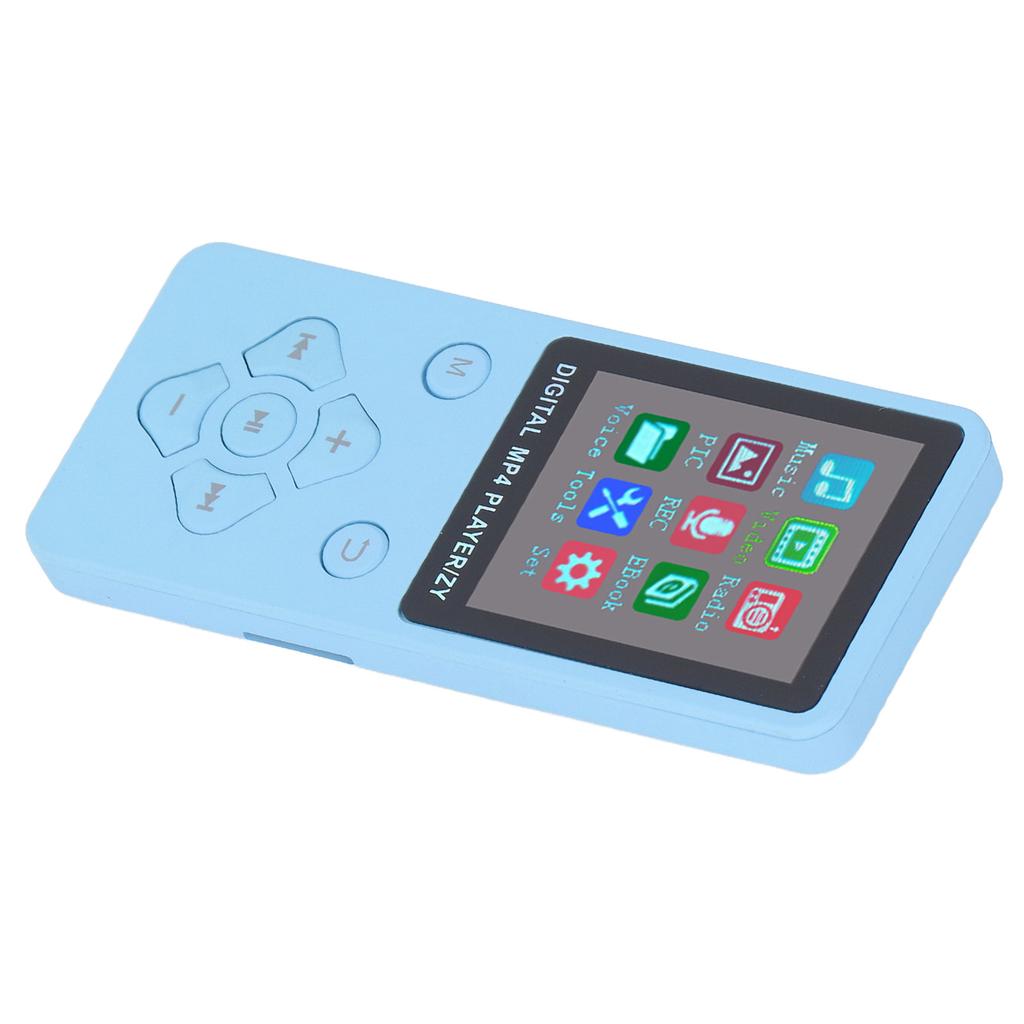 Odtwarzacz MP3 MP4 Bluetooth 5.0 Super Cienki 1,8-calowy Kolorowy Ekran 128 GB Rozszerzalna Pamięć Przenośny Odtwarzacz Wideo Muzyki Niebieski