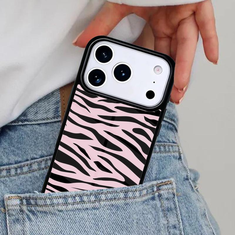 PINK ZEBRA SKIN Phone Case for iPhone 17ProMax 12 13 14 15 16e 17 Pro Max Plus Air Cover