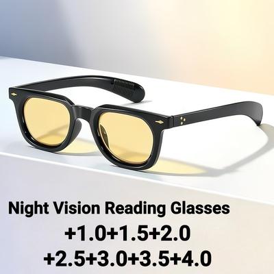 Retro-Lesebrille mit verbesserter Nachtsicht, mit neuer Nachtaufhellung und UV-Schutz, Altersichtbrille mit Blaulichtschutz