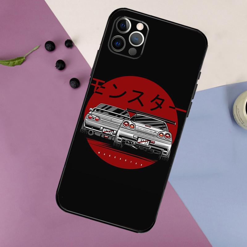 Japan JDM Auto Handyhülle Für iPhone 17 16 15 14 11 12 13 Pro Max Plus 12 13 mini 16e 17 Air Bumper Abdeckung