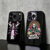 S-Santa M-Muerte P-print Phone Case For iPhone 17,16,15,14,13,12,11 Plus,Pro Max,XS,Colored Silver Phone Case