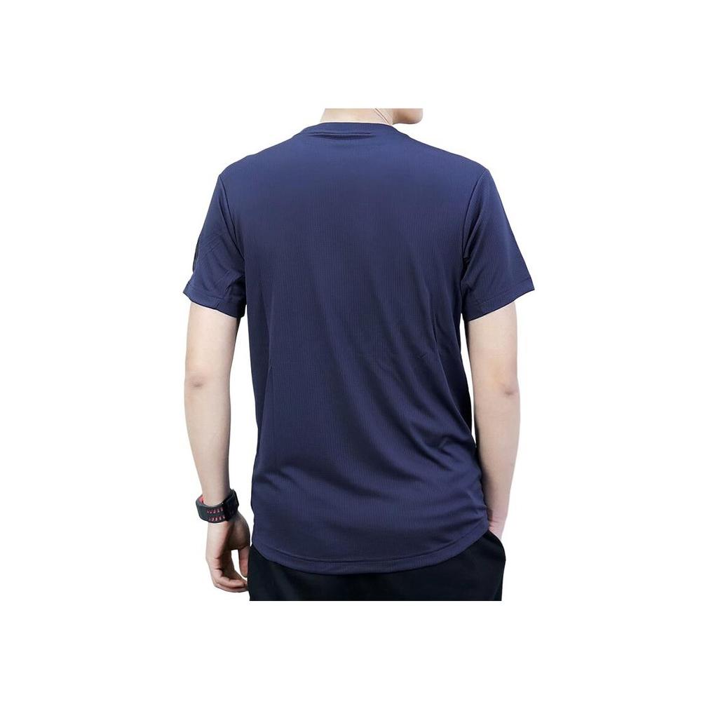 Adidas Letter Logo Print Short Sleeve T-Shirt Men Tops Blue CE0816