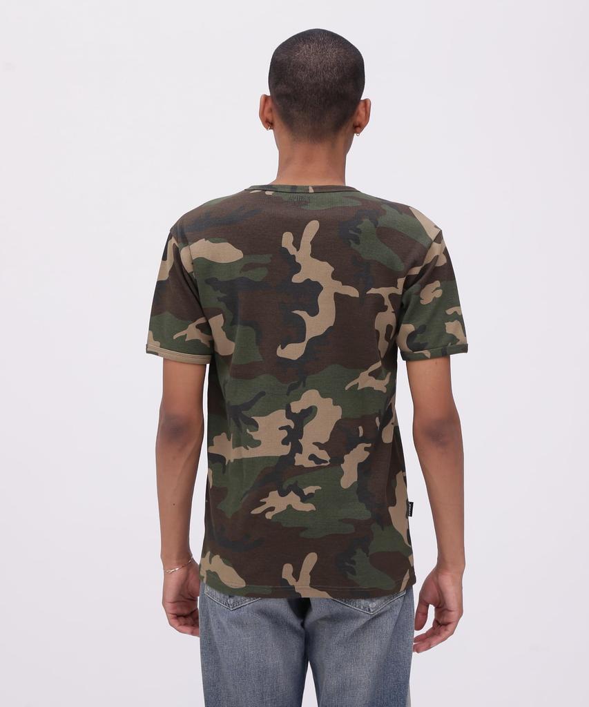 AVIREX DAILY RIB SHORT SLEEVE CREW NECK T-SHIRT(WEB Exclusive) CAMOUFLAGE 783-5934016 men's XL olive camouflage