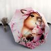 1pc Capybara Cupcake Automatic Opening/Closing Folding Umbrella with 8 Ribs,Windproof Portable Sunshade Umbrella Holiday gift yy260401038