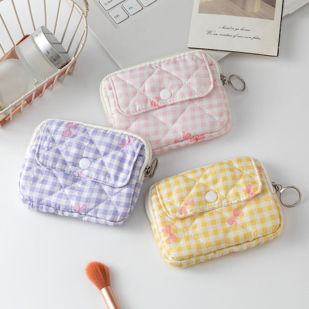 Mini Cute Square Cosmetic Bag Women Lipstick Sanitary Napkins Storage Pouch Small Makeup Zipper Bags