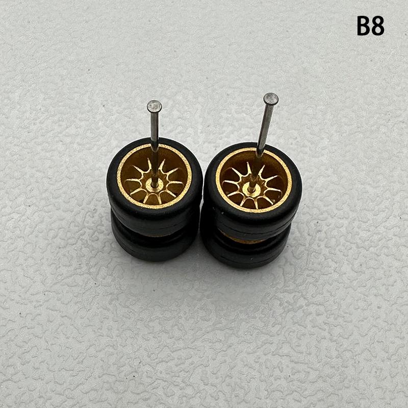 Yenilikçi Abs Temel Modifiye Parçalar Araç Oyuncak Hotwheels Tomica Mini Gt İçin 1 Set 1/64 Model Araba Lastikleri Kauçuk Lastikli