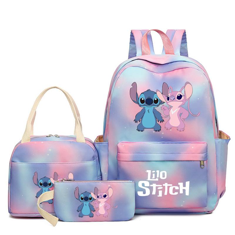 Cartoon Animation Schoolbag Large Capacity Primary And Secondary School Students Backpack Meal Bag Pencil Bag Three-Piece Set