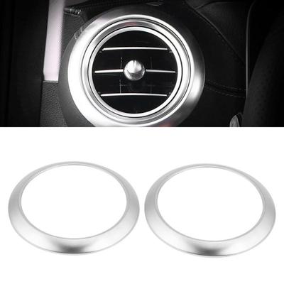 2Pcs Car Side Air Conditioning Vent  Frame Cover Trim Silver Chrome For Mercedes Benz E Class W213 2016 2017