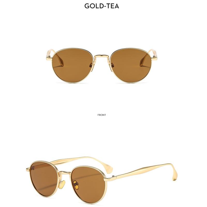 Women's sunglasses, men's and women's retro sunglasses, metal round frame sunglasses.