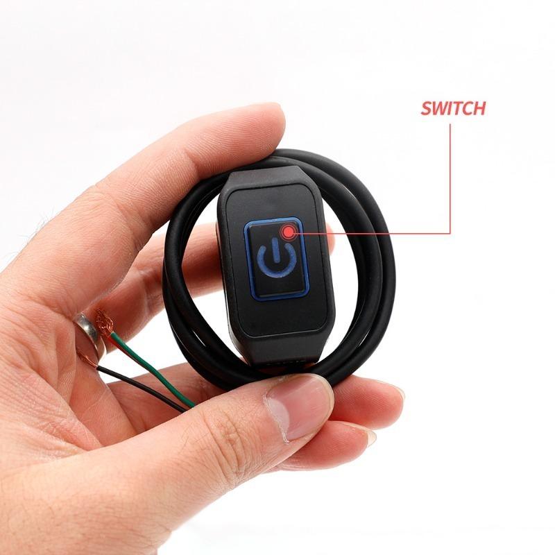 1pc Motorcycle Handlebar Modified Switch with Five Color LED Lights 5-10A 12V Waterproof Control Switch Button Motor Accessories