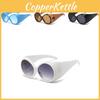 Stylish European American Big Frame Catwalk Sunglasses 2023 New Retro Elliptical Shades Ins Streetwear Black Lens Red Frame