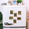 DIY Photo Holders for Lockers Funny Wooden Fridge Magnets Frame, Retro Cute Cat In Bathroom Magnetic Easy Swap Frames Pictures Refrigerator