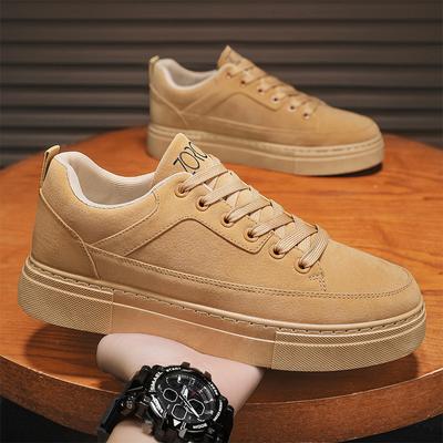 Fashion Men's Fashion Casual Sneakers Soft PU Leather Lace-up Walking Flats Lace Up Sneakers for Men Outdoor Sneakers Men Shoes