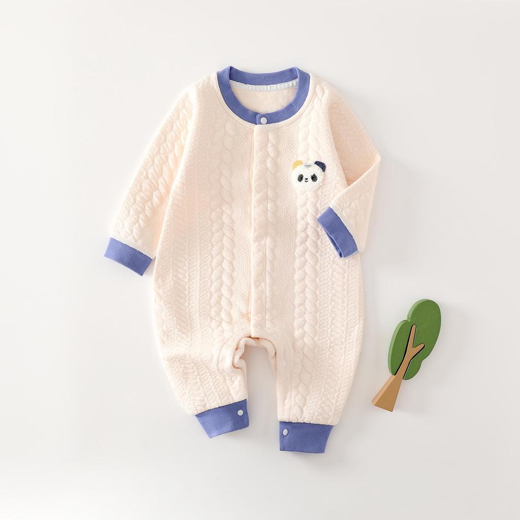 Newborn & Toddler Spring/Autumn Padded Butterfly Crawling Suit – Thick, Three-Layer Warmth for Outdoor Play