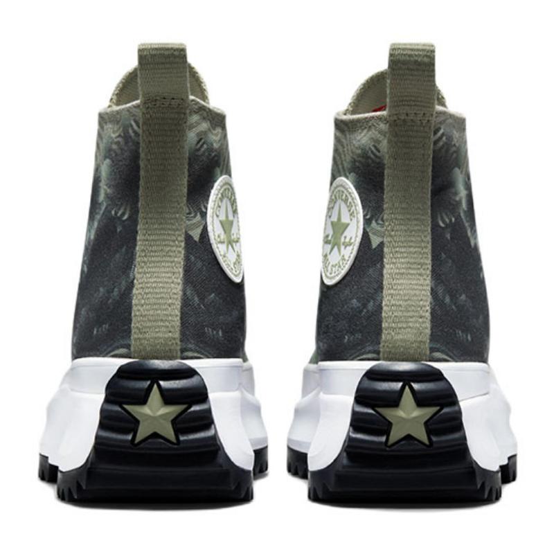 Converse Run Star Hike Platform Casual Abrasion Resistant High Top Espadrilles Unisex Green