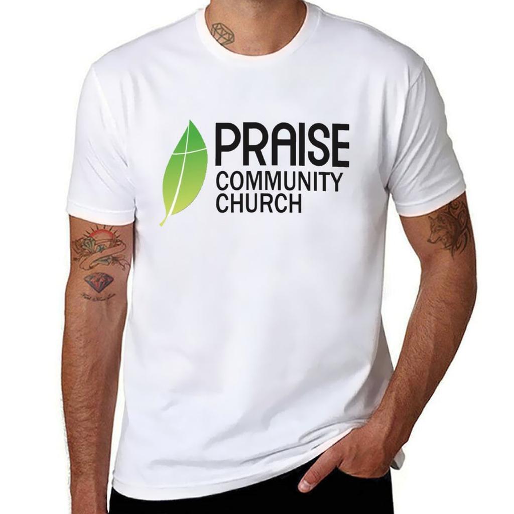 Praise Community Church Tişört Günlük Giyim Temel Kısa Kollu Üst