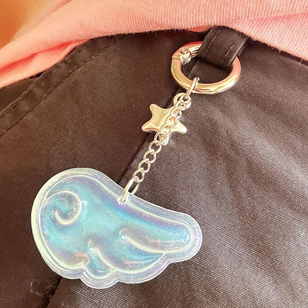 Brelok Skrzydło Anioła Akrylowa Zawieszka na Klucze Torby Plecak Dekoracja Kreatywny Prezent dla Przyjaciół Rodziny Symbol Ochrony