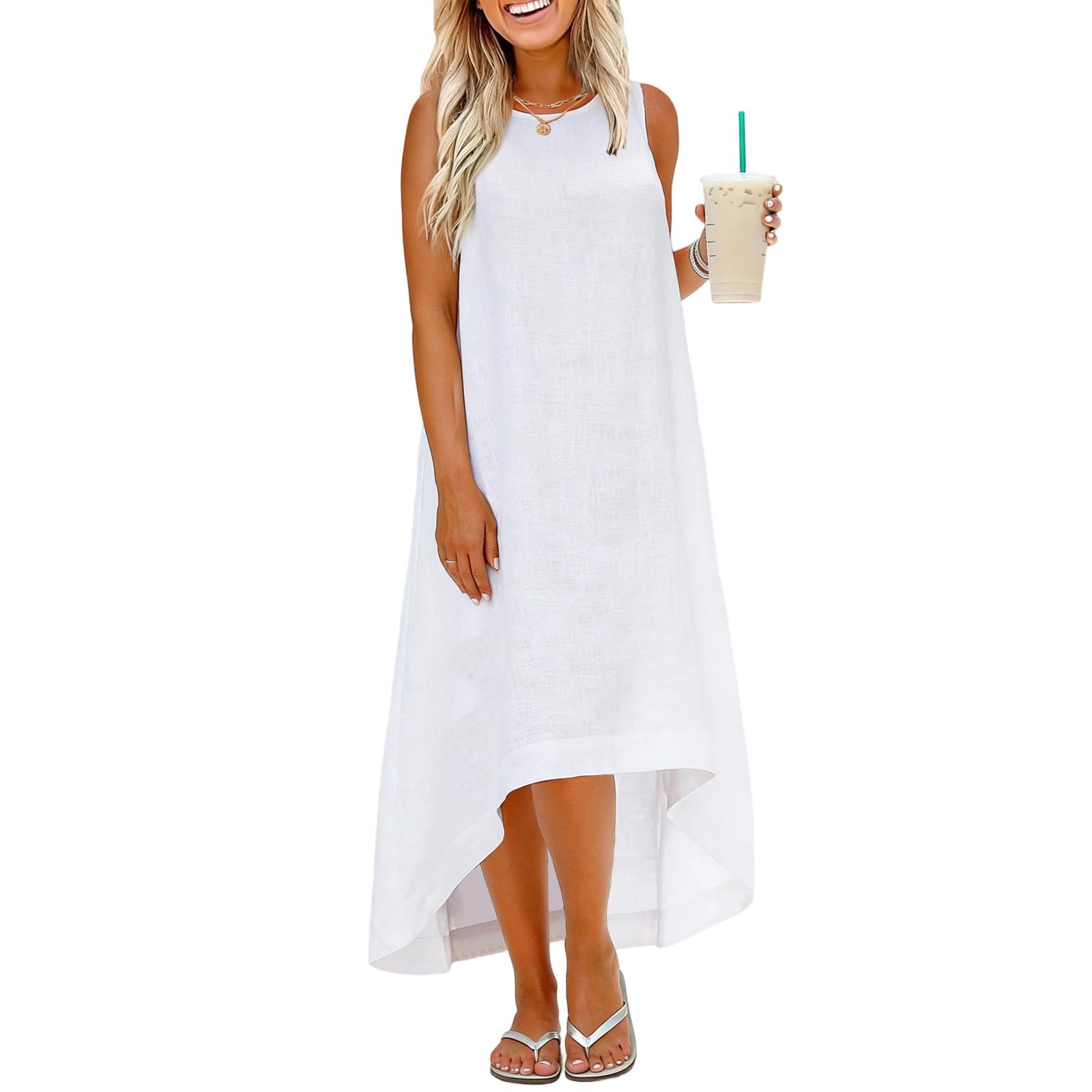 

Dress For Women Long Boho Beach Dress Elegant Dress S білий