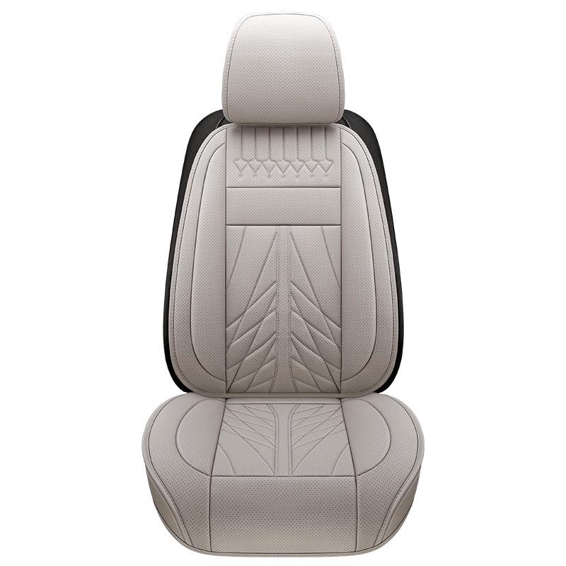 2025 All-Season Universal Breathable Leather Car Seat Cover Set - 5-Seat, Full Surround, Three-Piece