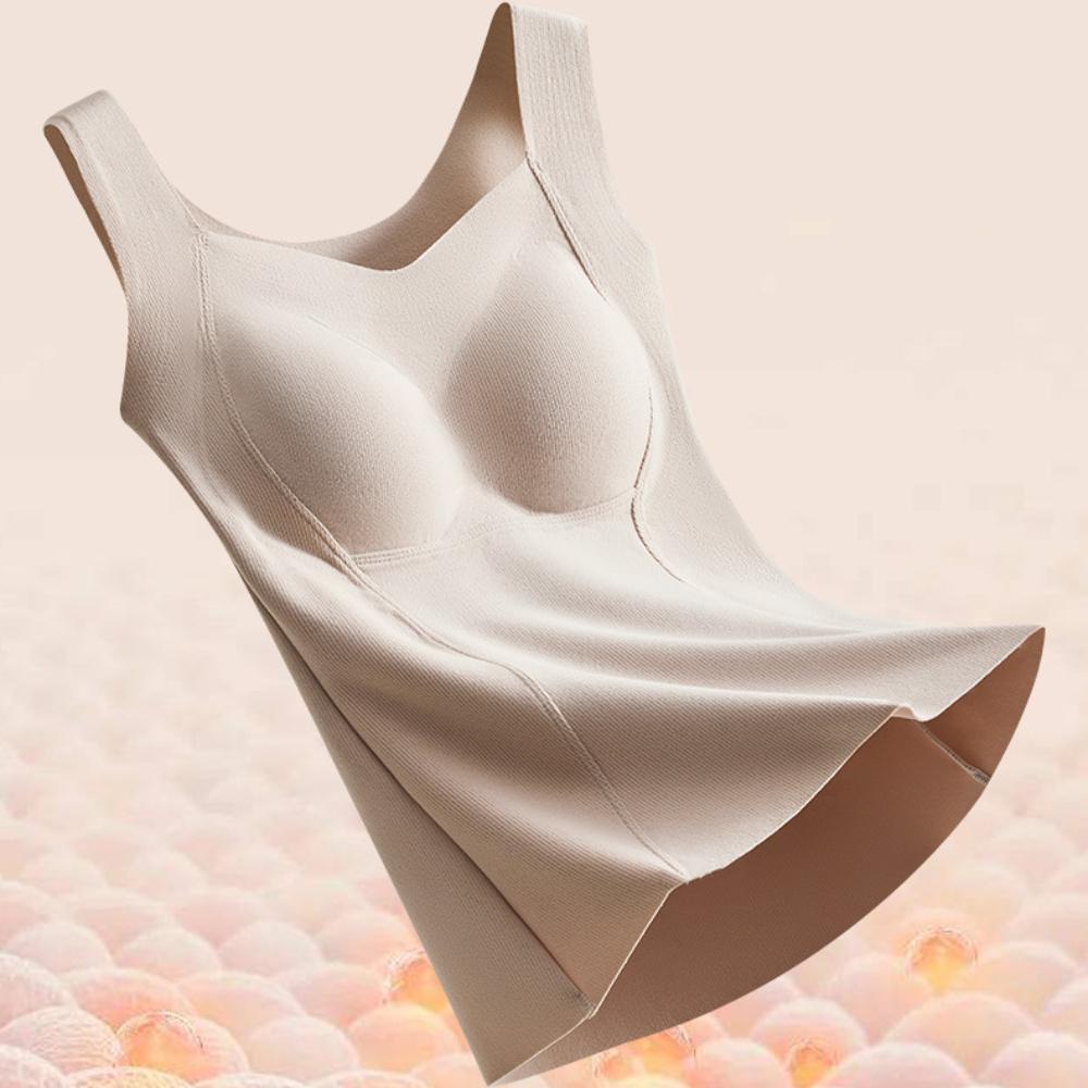 V Neck Chest Pad Tank Top Cashmere Silk for Warmth Crop Tops Women Camis Backless Camisole Fashion Tube Lady Sleeveless Cropped Vest