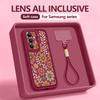 Wrist Lanyard Phone Case For Samsung Galaxy S26 S24 S25 Ultra S23 S25 FE A57 A17 A56 A16 A55 A54 A15 A25 5G Cartoon Flower Cover