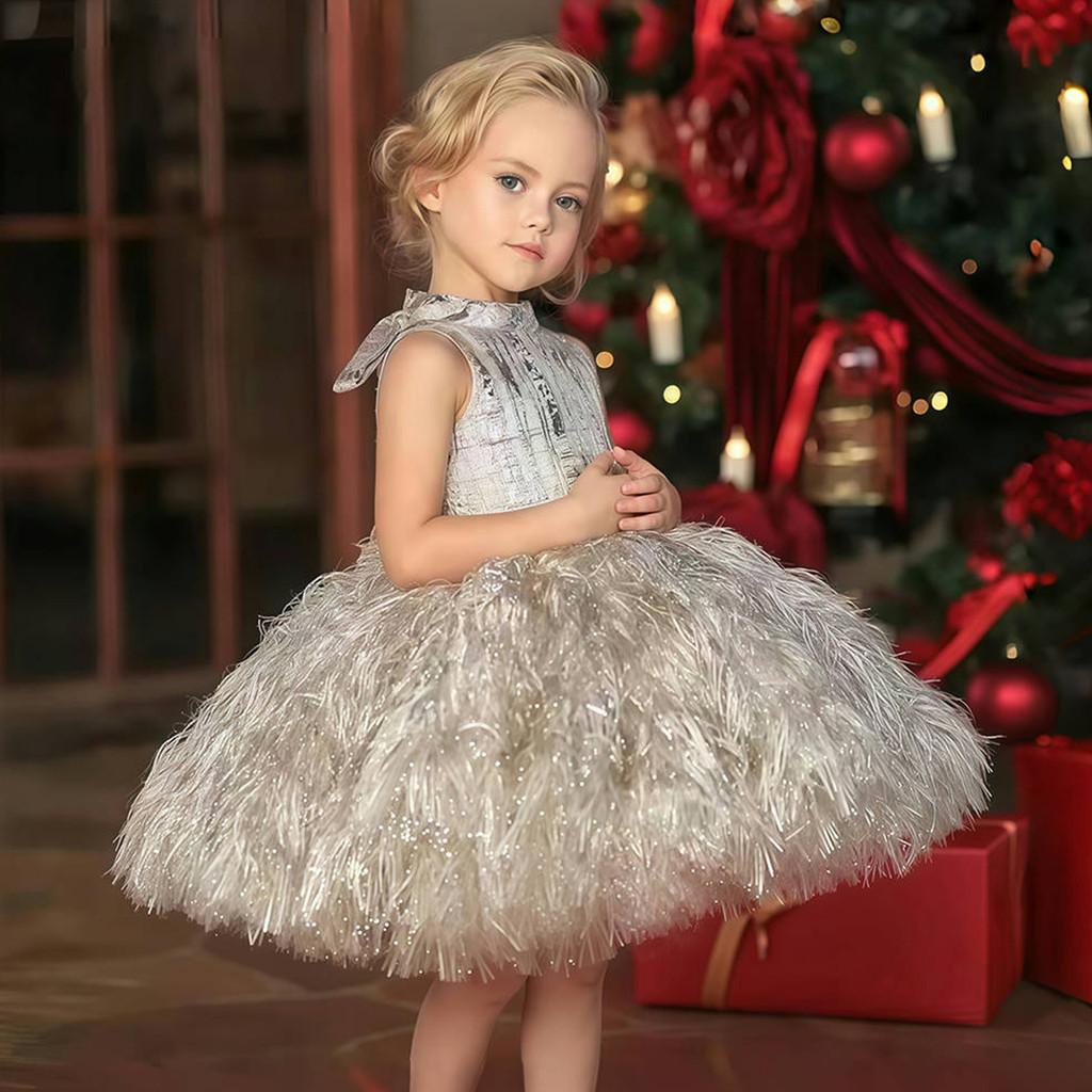 Little Girl Flower Girl Princess Dress For Birthday Party And Performance In Polyester Fabric